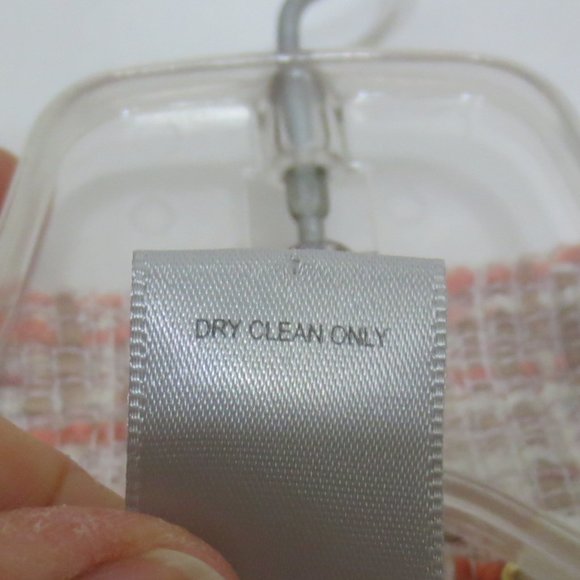 Cach'e Jacket Cream Coral Woven Textured Classic Lines Sculpted Blazer Size 8 - Picture 8 of 11